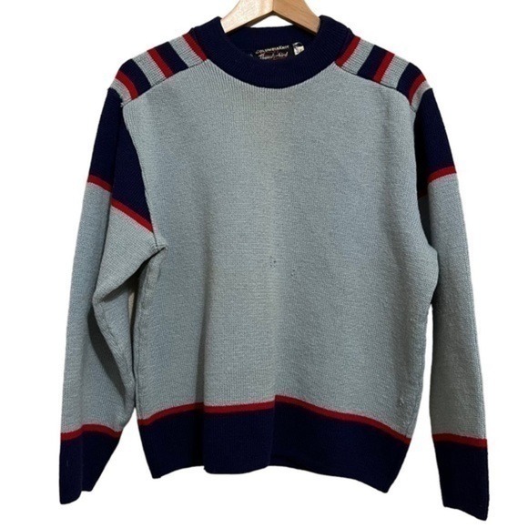 Vintage Columbia Knit Thunderbird Wool Sweater Size Large **flawed** - Picture 2 of 11